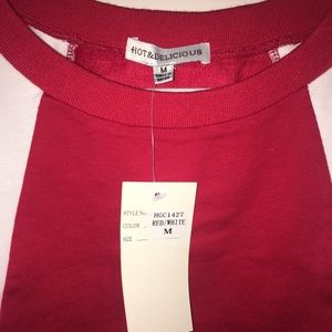 Checkered and red cropped top